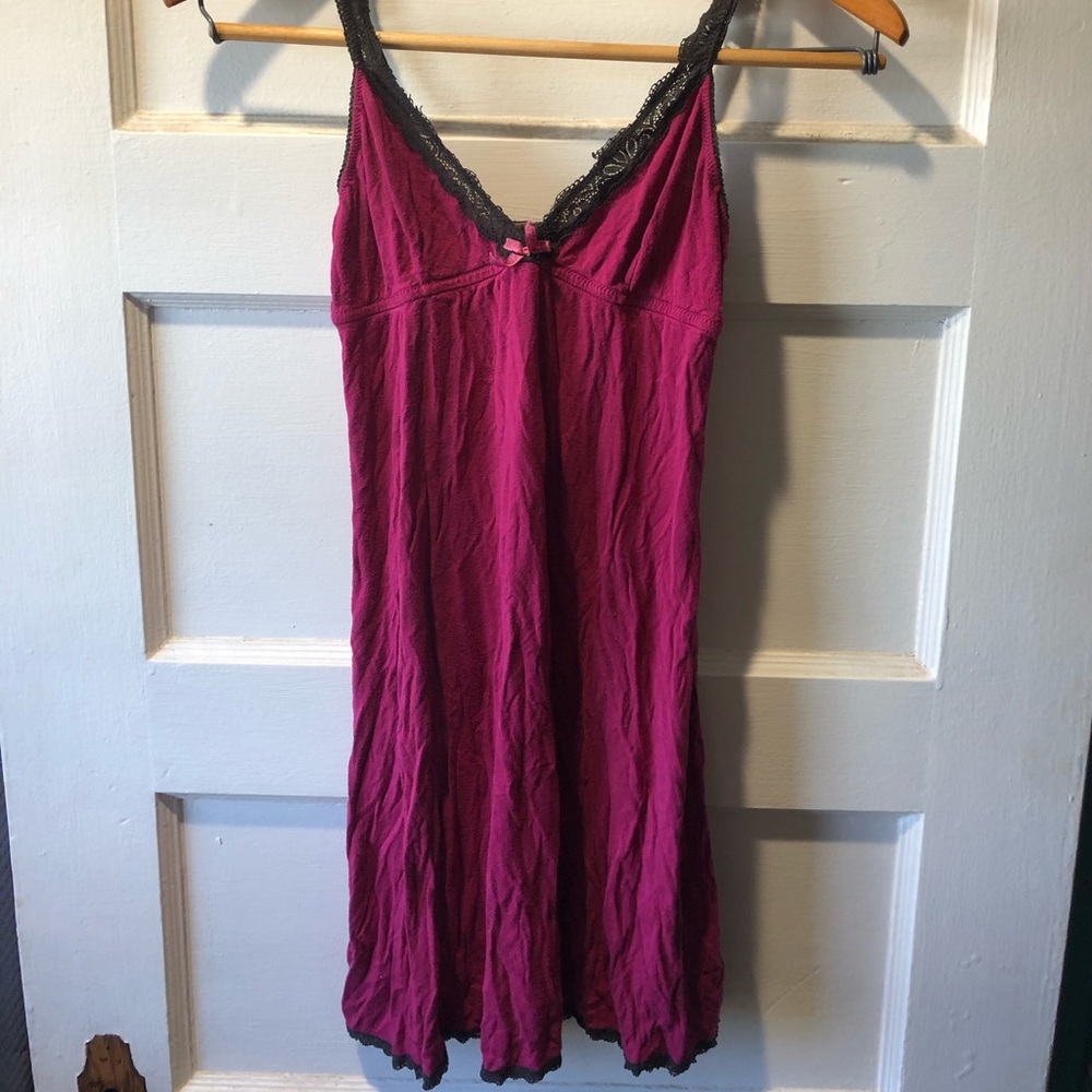 Honeydew babydoll sleep dress berry and brown